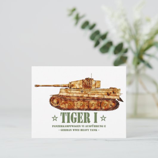 Tiger I Tweede Wereldoorlog Duitse zware tank Panz Briefkaart (Staand voorkant)