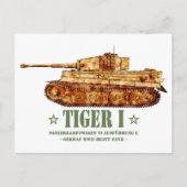 Tiger I Tweede Wereldoorlog Duitse zware tank Panz Briefkaart (Voorkant)