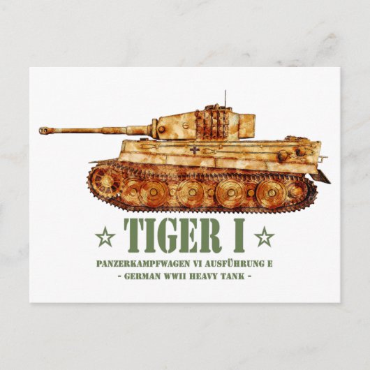 Tiger I Tweede Wereldoorlog Duitse zware tank Panz Briefkaart (Voorkant)