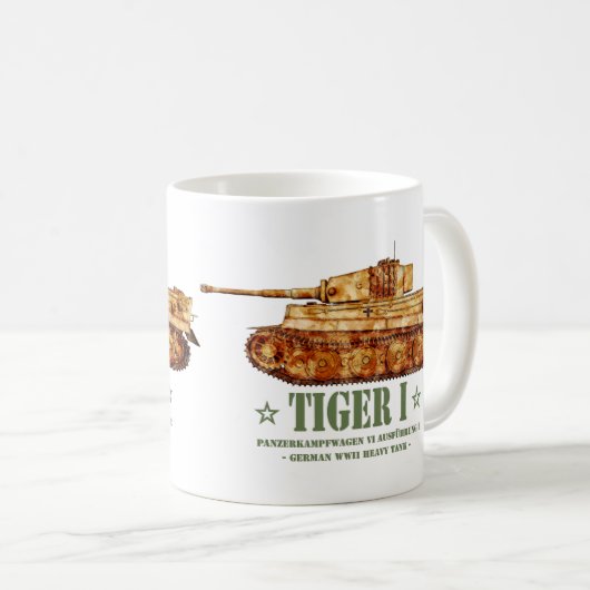Tiger I Tweede Wereldoorlog Duitse zware tank Panz Koffiemok (Voorkant rechts)