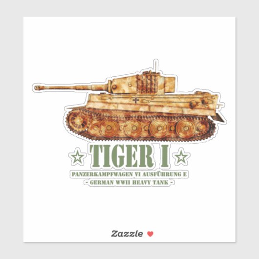 Tiger I Tweede Wereldoorlog Duitse zware tank Panz Sticker (Vel)