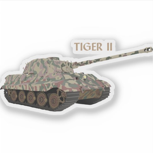 Tiger II Duitse WW2-slagtank Sticker (Voorkant)