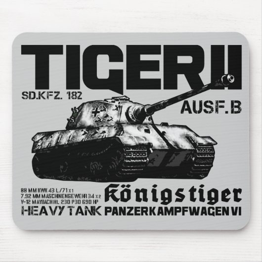 Tiger II Mousepad Muismat (Voorkant)