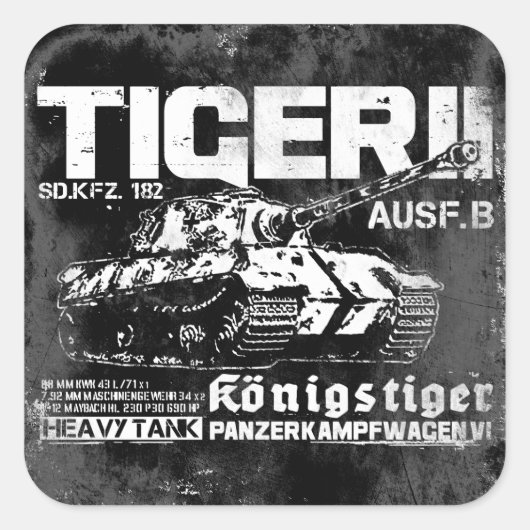 Tiger II-Sticker Vierkante Sticker (Voorkant)