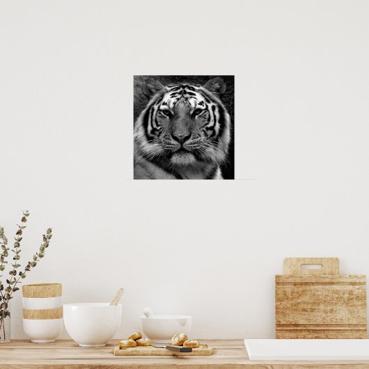 Tiger in Black & White Poster (Keuken)