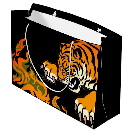 TIGER IN FLAMES GROOT CADEAUZAKJE (Achterkant Gekanteld)