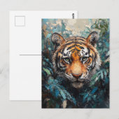 Tiger in the Jungle Portrait Painting Briefkaart (Voorkant / Achterkant)