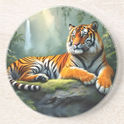 Tiger in the Jungle  Zandsteen Onderzetter (Voorkant)