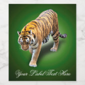 TIGER IN UW RICHTING WIJN ETIKET (Enkel label)