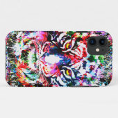 Tiger iPhone 11 Hoesje | Kleurrijk | Abstracte kun (Achterkant (horizontaal))