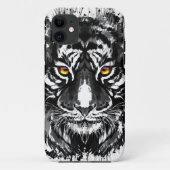 Tiger iPhone 11 Hoesje | Zwarte en witte tijger (Achterkant)