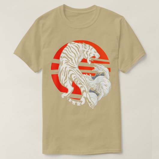 Tiger Japans kunstgolfpredator Wildlife Wilderne T-shirt (Design voorkant)