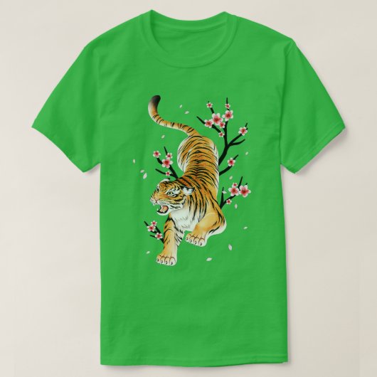 Tiger Japanse Cherry Blossom Flower  Sakur T-shirt (Design voorkant)