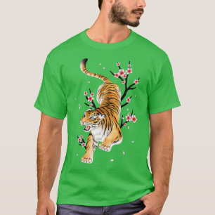 Tiger Japanse Cherry Blossom Flower  Sakur T-shirt