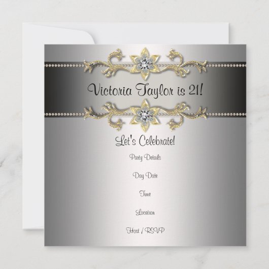 Tiger Jewel 21e verjaardag Uitnodiging Tiger 21 (Achterkant)