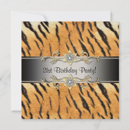 Tiger Jewel 21e verjaardag Uitnodiging Tiger 21 (Voorkant)