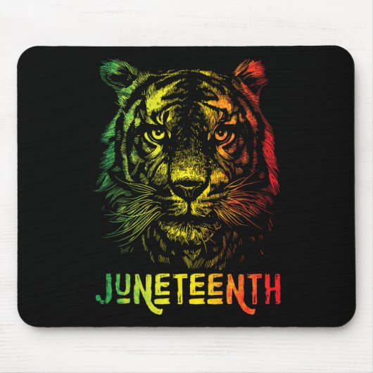 Tiger Juneteenth Cool Black History African Americ Muismat (Voorkant)