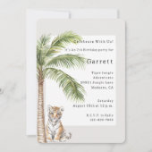 Tiger Jungle Animal Palm Tree Birthday   Kaart (Voorkant)