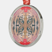 Tiger Kaliedi Digital Art Metalen Ornament (Links)