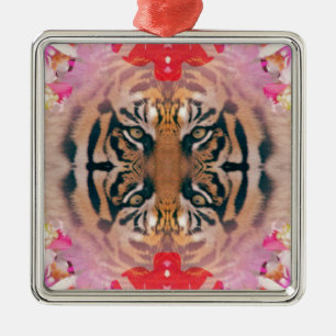 Tiger Kaliedi Digital Art Metalen Ornament