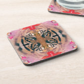 Tiger Kaliedi Digital Art Onderzetter (Linkerzijde)