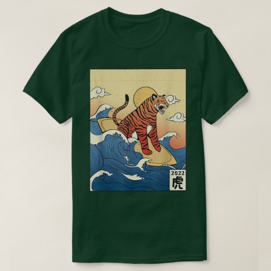  Tiger Kanagawa Great Wave Japan T-Shirt (Design voorkant)