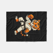 Tiger Karate Funny Black Belt Boys Meisjes Kinder Fleece Deken (Voorkant (Horizontaal))
