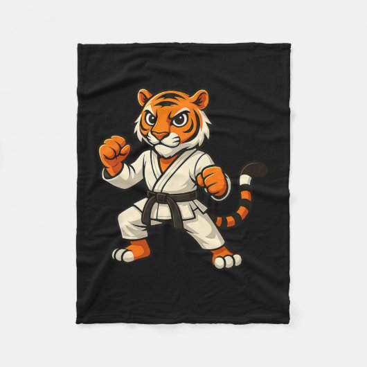 Tiger Karate Funny Black Belt Boys Meisjes Kinder Fleece Deken (Voorkant)