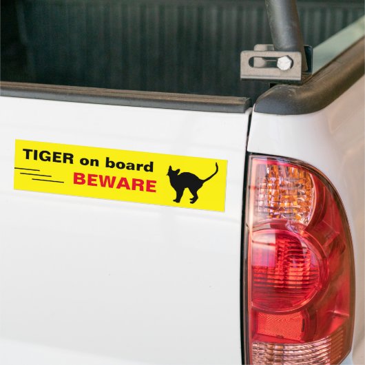 TIGER/Kat aan boord - pas op - rijden/autosticker Bumpersticker (Op Truck)