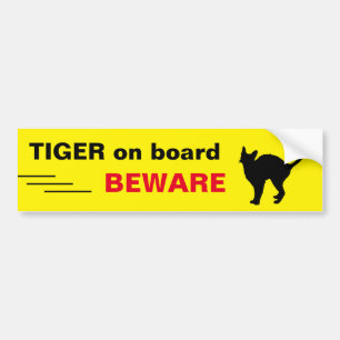 TIGER/Kat aan boord - pas op - rijden/autosticker Bumpersticker