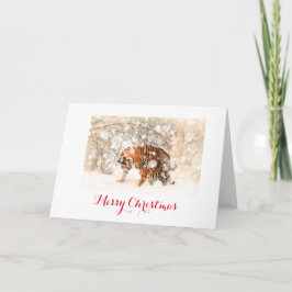 Tiger kerstkaart feestdagen kaart