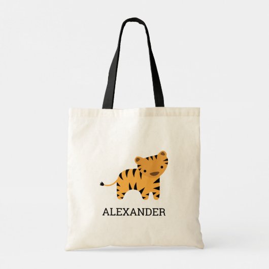 Tiger Kinder Cute Personalized Tote Bag (Achterkant)