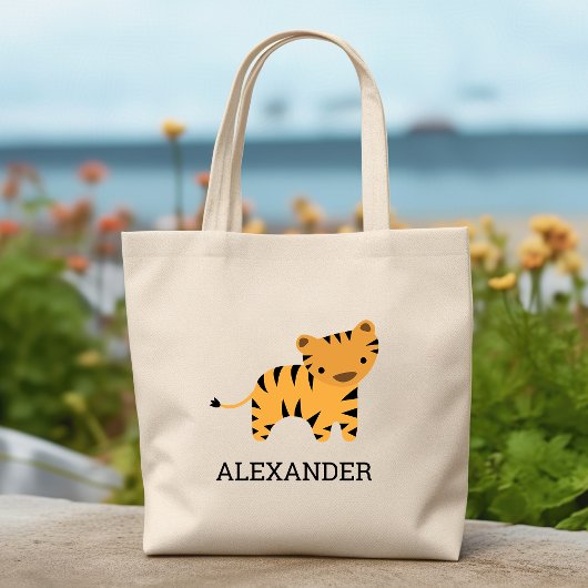Tiger Kinder Cute Personalized Tote Bag