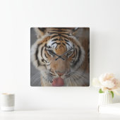 Tiger Kisses Wall Clock Vierkante Klok (Huis)