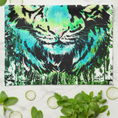 Tiger Kitchen Towel - kleurrijke tijgerogen Theedoek (Gevouwen)