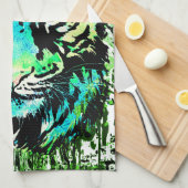 Tiger Kitchen Towel - kleurrijke tijgerogen Theedoek (Quarter Fold)