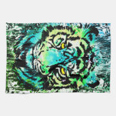 Tiger Kitchen Towel - kleurrijke tijgerogen Theedoek (Horizontaal)