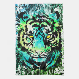 Tiger Kitchen Towel - kleurrijke tijgerogen Theedoek