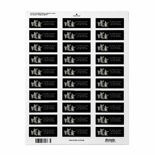 Tiger Kittens Return Address Stickers Labels (Full Sheet)