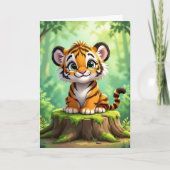 Tiger kleurplaat Kind verjaardag Kaart (Voorkant)