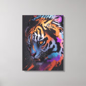 Tiger | Kleurrijke Tiger Tekening Abstract Canvas Afdruk (Voorkant)