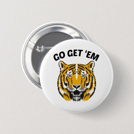 TIGER KRIJGT ZE AAN RONDE BUTTON 5,7 CM (Voorkant /achterkant)