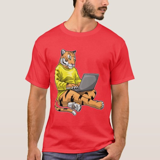 Tiger Laptop T-shirt (Voorkant)
