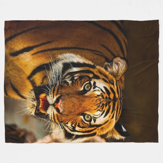 Tiger Large Fleece Blanket Deken (Voorkant (Horizontaal))
