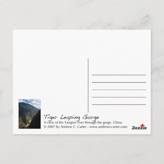 Tiger Leaping Gorge Briefkaart (Achterkant)