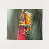 Tiger Legged Monkey Tree Frog Green Sinaasappel Wandkleed (Voorkant (horizontaal))