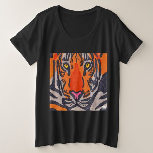 Tiger (levendig) - Dames Plus Maat T-shirt (Design voorkant)