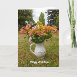 Tiger Lilies Birthday Vase Kaart