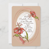 Tiger Lilies Bruiloft, lichtbruin Kaart (Voorkant)