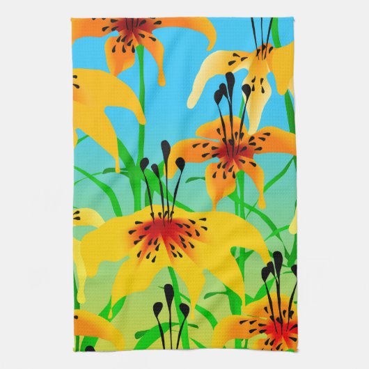 Tiger Lilies Keukenhanddoek (Verticaal)